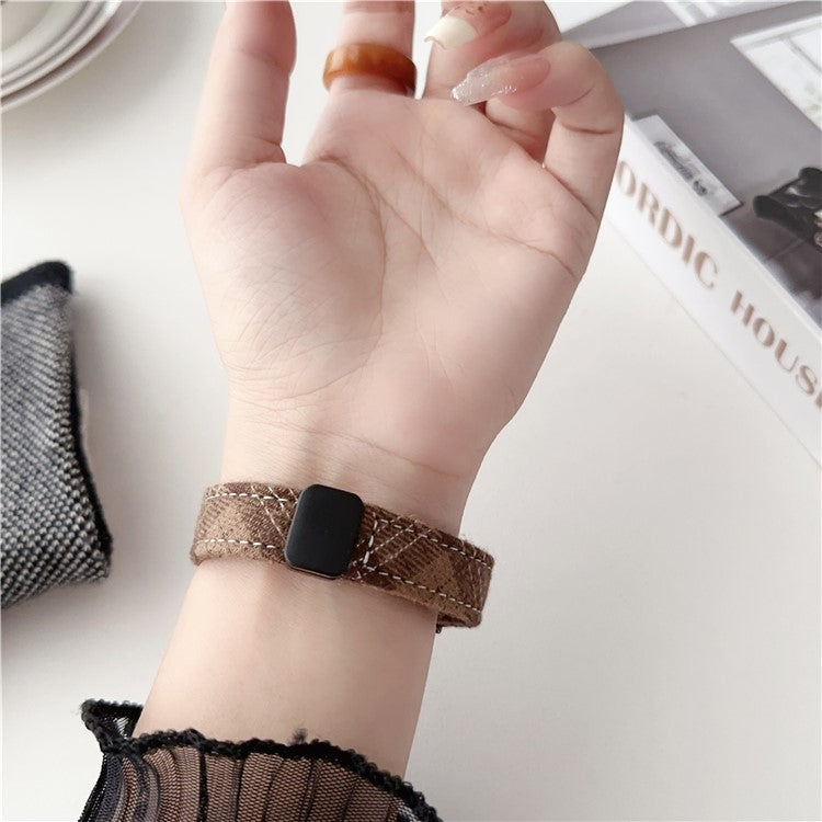 For Xiaomi Smart Band 9 NFC / 9 / 8 NFC / 8 Smartwatch Strap Adjustable Canvas Watch Band - Dark Brown