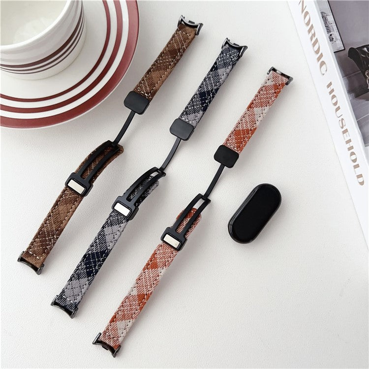 For Xiaomi Smart Band 9 NFC / 9 / 8 NFC / 8 Smartwatch Strap Adjustable Canvas Watch Band - Dark Brown