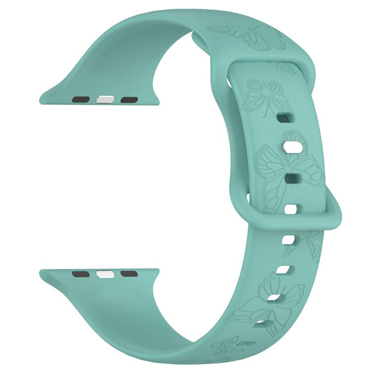 For Apple Watch Series 10 46mm / Ultra 2 Ultra 49mm / Series 9 8 7 45mm / 6 5 4 SE (2023) SE (2022) SE 44mm / 3 2 1 42mm Watch Strap Silicone Band - Green