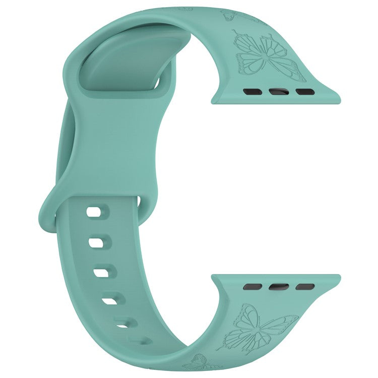 For Apple Watch Series 10 46mm / Ultra 2 Ultra 49mm / Series 9 8 7 45mm / 6 5 4 SE (2023) SE (2022) SE 44mm / 3 2 1 42mm Watch Strap Silicone Band - Green