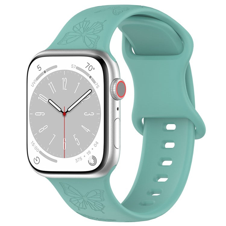 For Apple Watch Series 10 46mm / Ultra 2 Ultra 49mm / Series 9 8 7 45mm / 6 5 4 SE (2023) SE (2022) SE 44mm / 3 2 1 42mm Watch Strap Silicone Band - Green