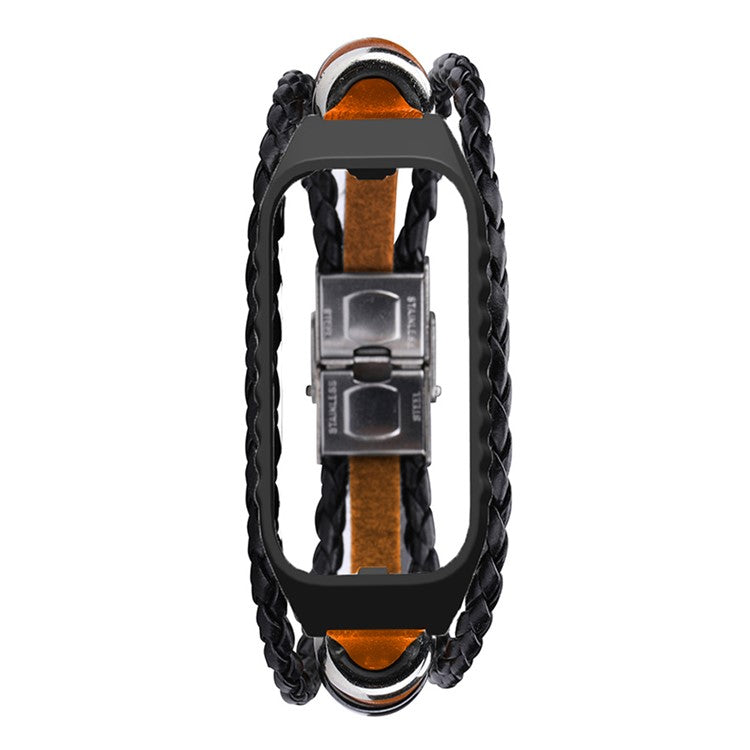 For Xiaomi Smart Band 8 Active Beads Watch Strap Ethnic DIY Watch Band Replacement - Brown