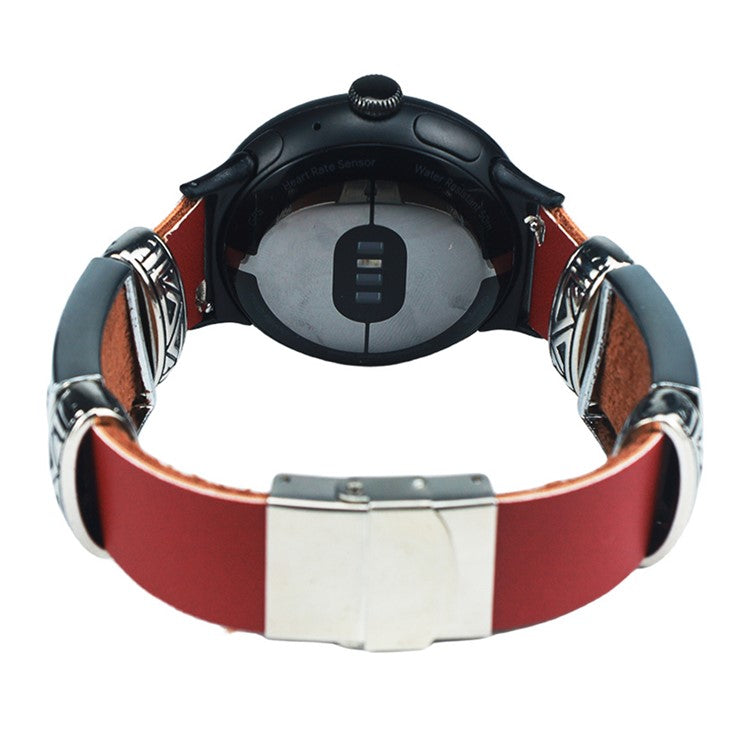 For Google Pixel Watch / Watch 2 Replacement Strap Ethnic Embossed Bracelets Watch Band - Reddish Brown