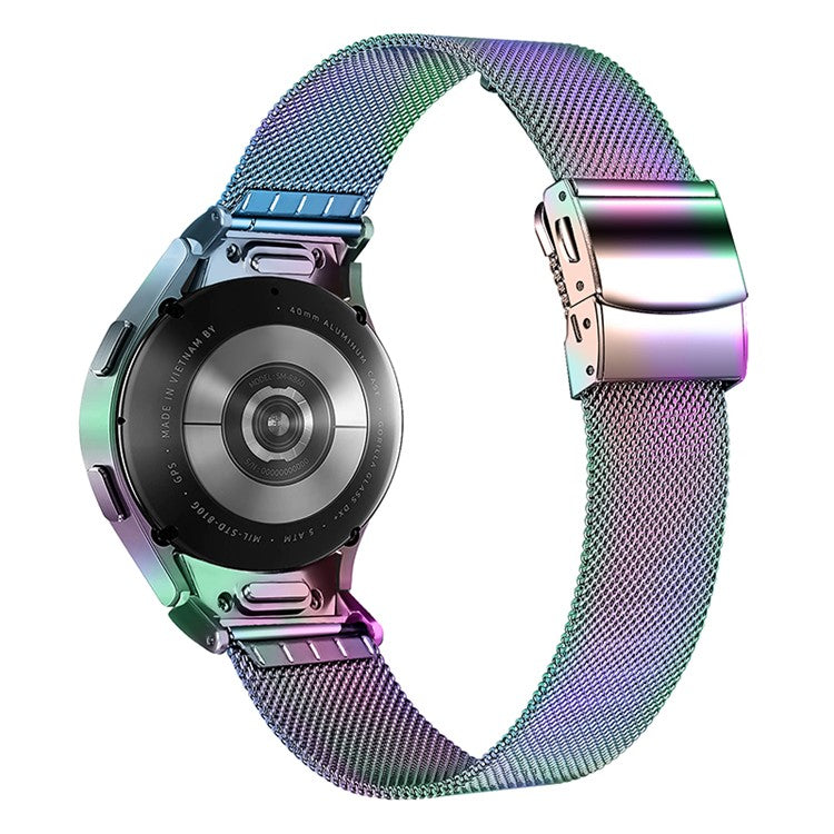 For Samsung Galaxy Watch4 40mm / 44mm / Watch4 Classic 42mm / 46mm / Watch 5 40 / 44mm Stainless Steel Watch Strap Milanese Watchband - Colorful