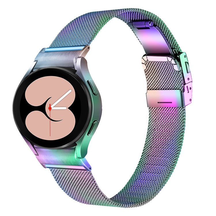 For Samsung Galaxy Watch4 40mm / 44mm / Watch4 Classic 42mm / 46mm / Watch 5 40 / 44mm Stainless Steel Watch Strap Milanese Watchband - Colorful