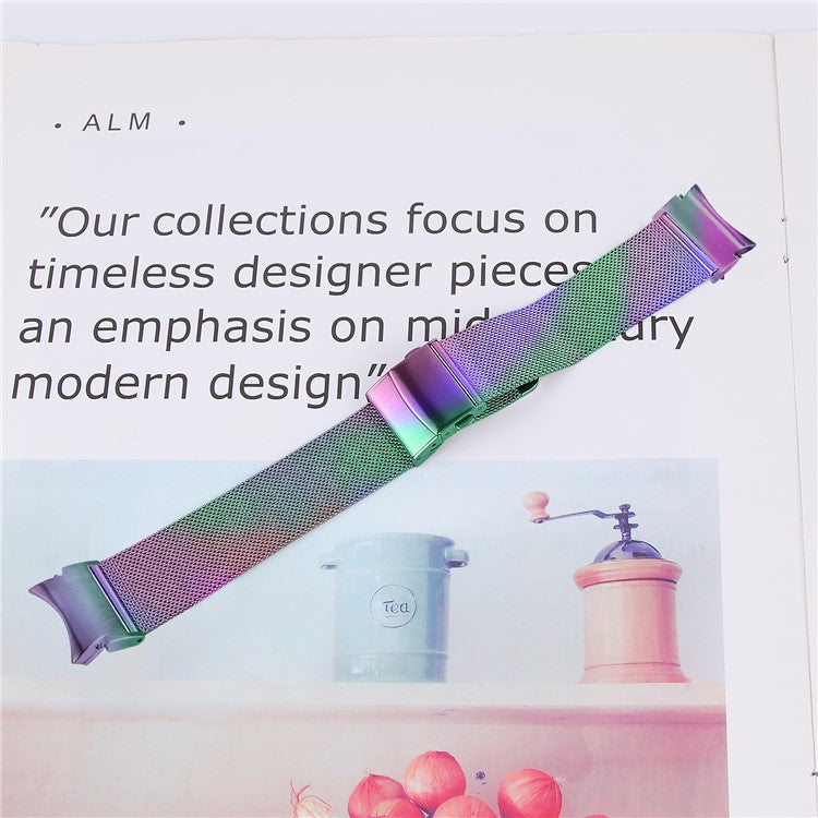 For Samsung Galaxy Watch4 40mm / 44mm / Watch4 Classic 42mm / 46mm / Watch 5 40 / 44mm Stainless Steel Watch Strap Milanese Watchband - Colorful