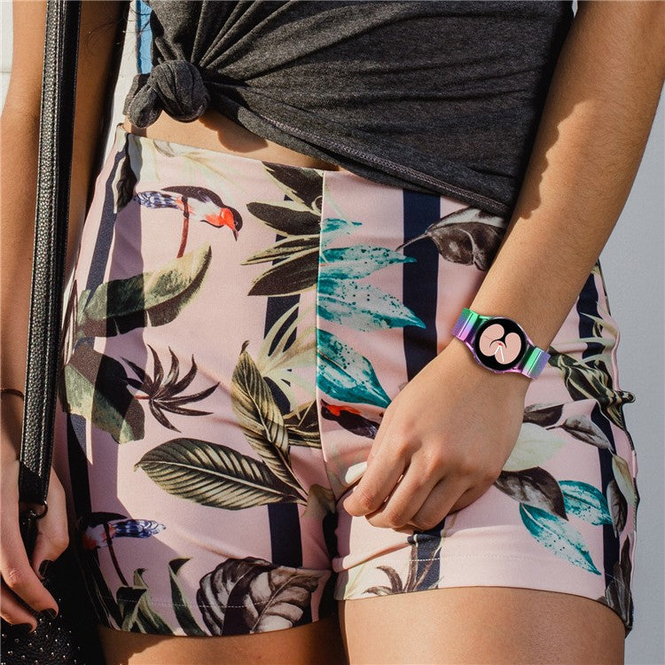 For Samsung Galaxy Watch4 40mm / 44mm / Watch4 Classic 42mm / 46mm / Watch 5 40 / 44mm Stainless Steel Watch Strap Milanese Watchband - Colorful