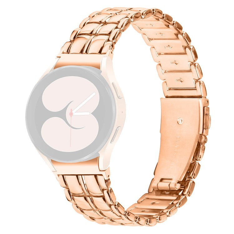 For Samsung Galaxy Watch 5 Active / Watch 5 / Watch FE 40mm / Watch4 Buckle Closure Metal Smart Watch Replacement Strap - Rose Gold