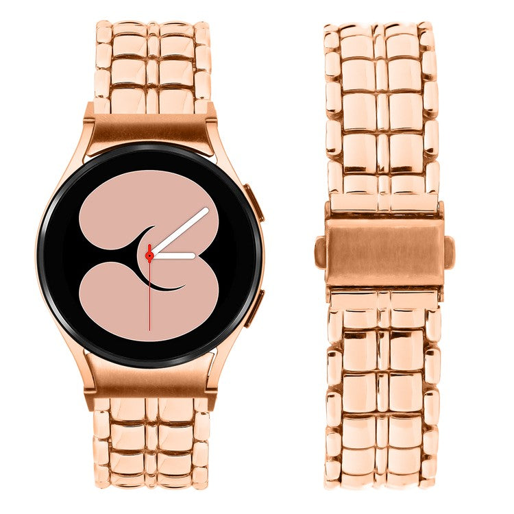 For Samsung Galaxy Watch 5 Active / Watch 5 / Watch FE 40mm / Watch4 Buckle Closure Metal Smart Watch Replacement Strap - Rose Gold