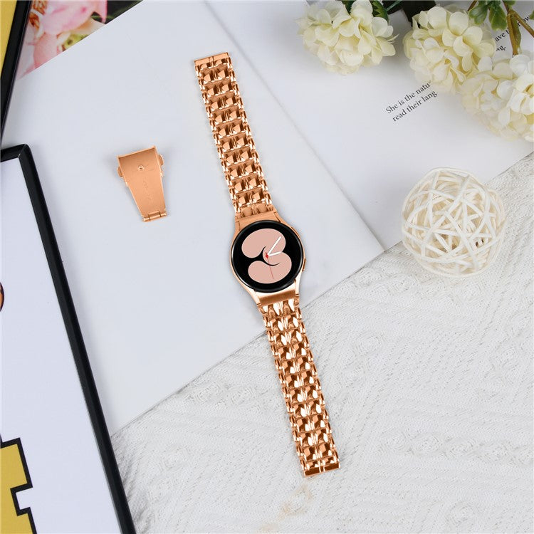 For Samsung Galaxy Watch 5 Active / Watch 5 / Watch FE 40mm / Watch4 Buckle Closure Metal Smart Watch Replacement Strap - Rose Gold