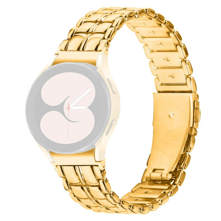 For Samsung Galaxy Watch 5 Active / Watch 5 / Watch FE 40mm / Watch4 Buckle Closure Metal Smart Watch Replacement Strap - Gold