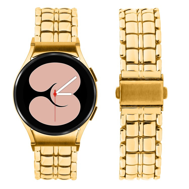 For Samsung Galaxy Watch 5 Active / Watch 5 / Watch FE 40mm / Watch4 Buckle Closure Metal Smart Watch Replacement Strap - Gold