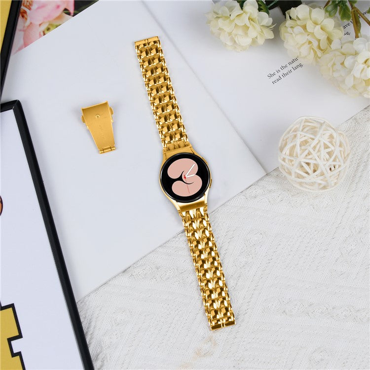 For Samsung Galaxy Watch 5 Active / Watch 5 / Watch FE 40mm / Watch4 Buckle Closure Metal Smart Watch Replacement Strap - Gold