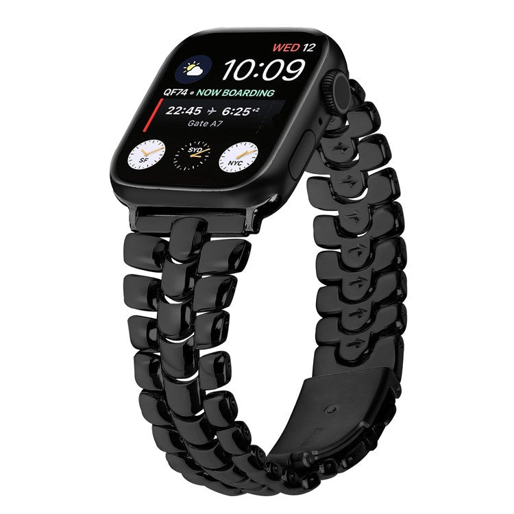 For Apple Watch Series 10 46mm / Ultra 2 Ultra 49mm / Series 9 8 7 45mm / 6 5 4 SE (2023) SE (2022) SE 44mm / 3 2 1 42mm Metal Watch Strap - Black
