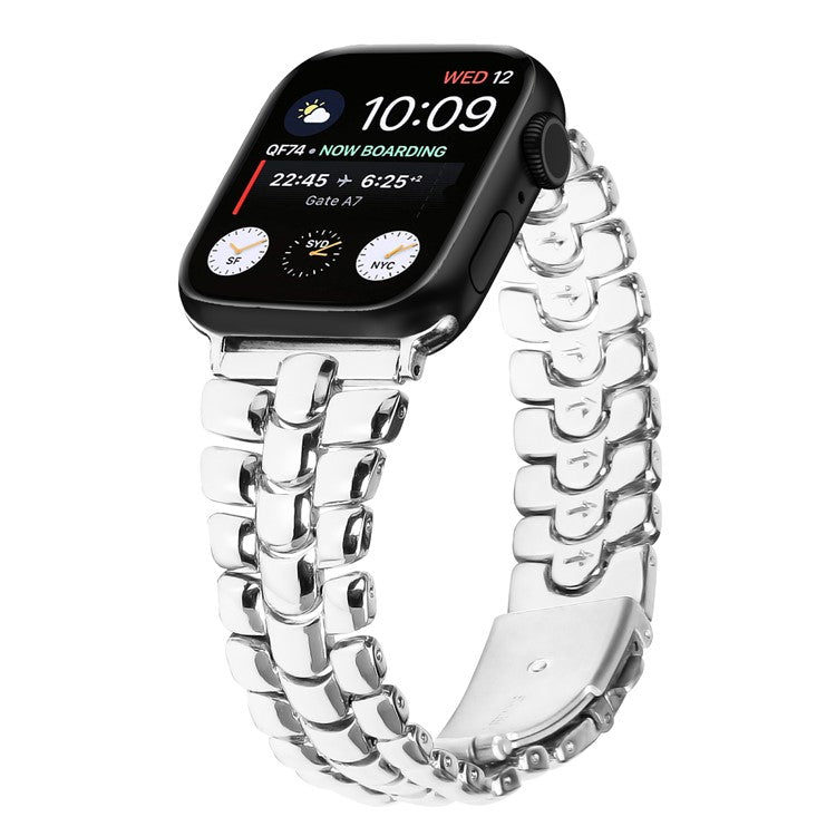 For Apple Watch Series 10 46mm / Ultra 2 Ultra 49mm / Series 9 8 7 45mm / 6 5 4 SE (2023) SE (2022) SE 44mm / 3 2 1 42mm Metal Watch Strap - Silver