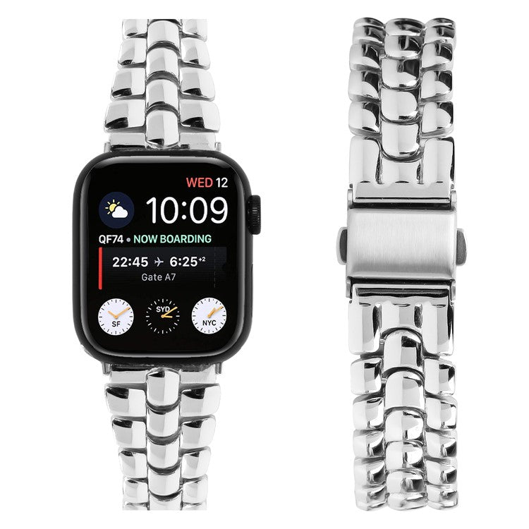 For Apple Watch Series 10 46mm / Ultra 2 Ultra 49mm / Series 9 8 7 45mm / 6 5 4 SE (2023) SE (2022) SE 44mm / 3 2 1 42mm Metal Watch Strap - Silver