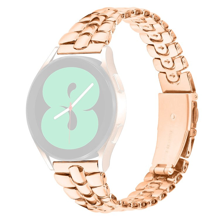 For Samsung Galaxy Watch6 40mm / 44mm / Watch6 Classic 43mm / 47mm Metal Slim Watch Strap 20mm Replacement Watch Band - Rose Gold