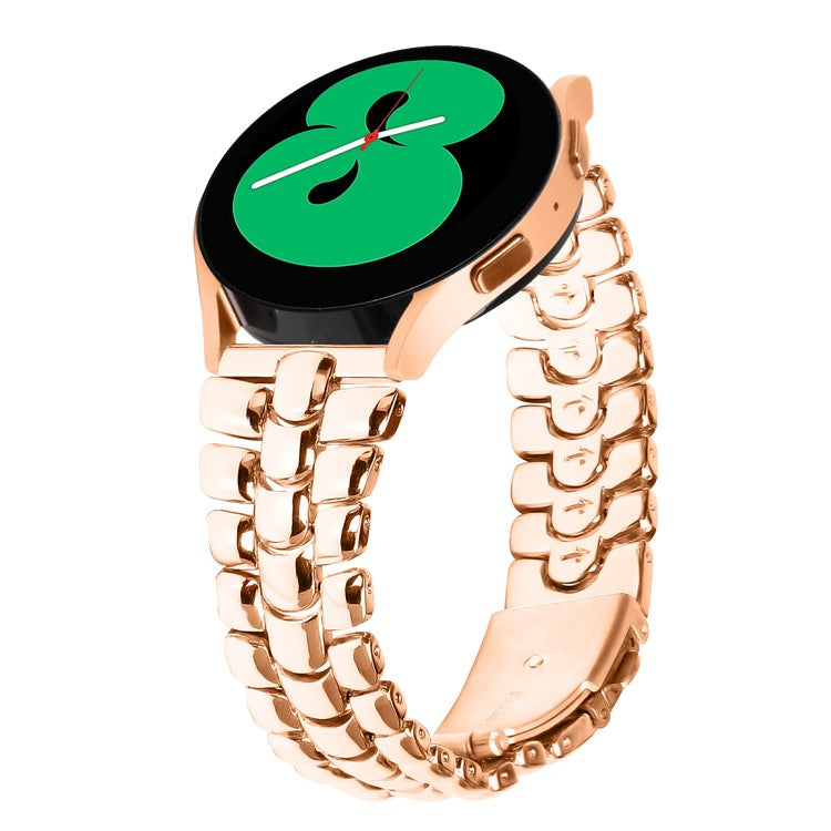 For Samsung Galaxy Watch6 40mm / 44mm / Watch6 Classic 43mm / 47mm Metal Slim Watch Strap 20mm Replacement Watch Band - Rose Gold