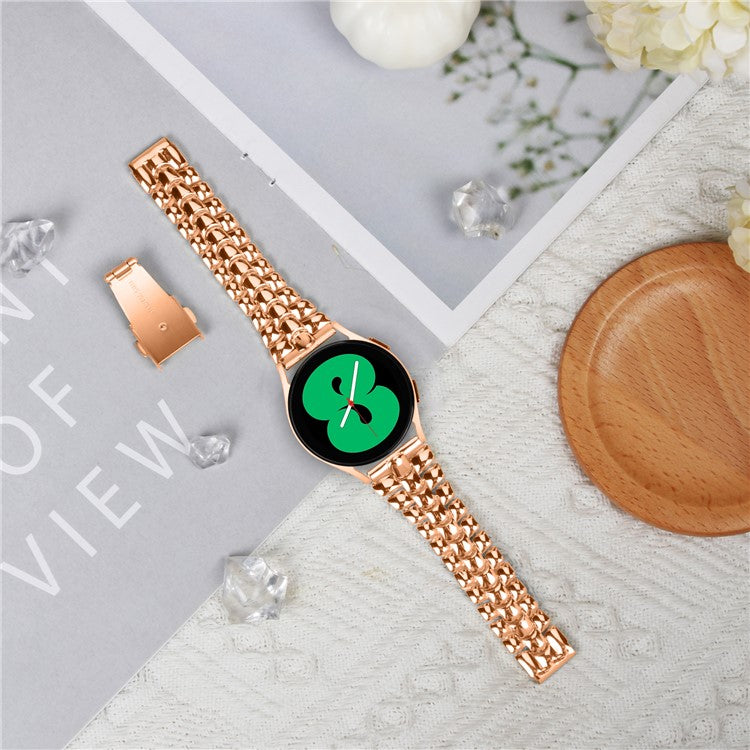 For Samsung Galaxy Watch6 40mm / 44mm / Watch6 Classic 43mm / 47mm Metal Slim Watch Strap 20mm Replacement Watch Band - Rose Gold