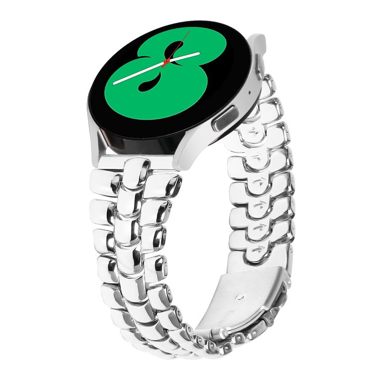 For Samsung Galaxy Watch6 40mm / 44mm / Watch6 Classic 43mm / 47mm Metal Slim Watch Strap 20mm Replacement Watch Band - Silver