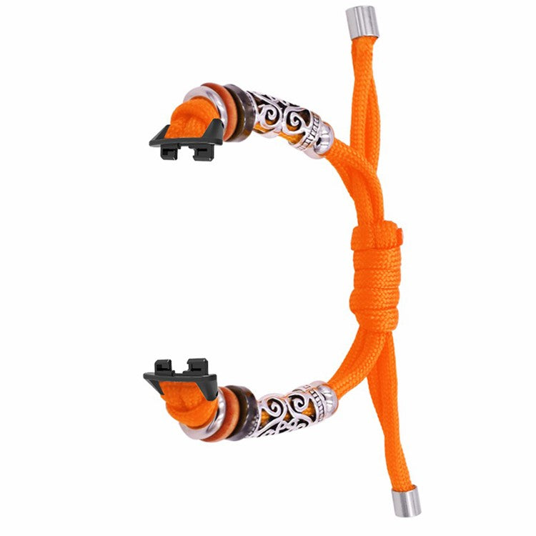 For Huawei Band 8 / Band 8 NFC / Band 9 / Band 9 NFC Watch Band Beads Decor Braided Rope Adjustable Wrist Strap - Orange