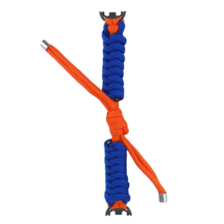 For Xiaomi Smart Band 9 NFC / 9 / 8 NFC / 8 Watch Band Braided Rope Bracelet - Orange+Sapphire