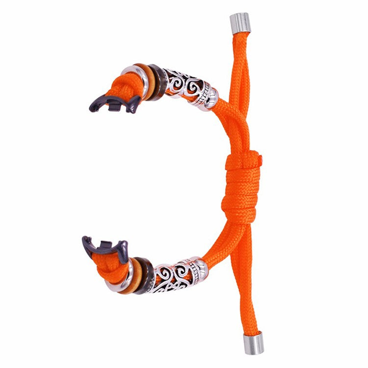 For Xiaomi Smart Band 9 NFC / 9 / 8 NFC / 8 Beads Braided Watch Strap Adjustable Wrist Band Bracelet - Orange