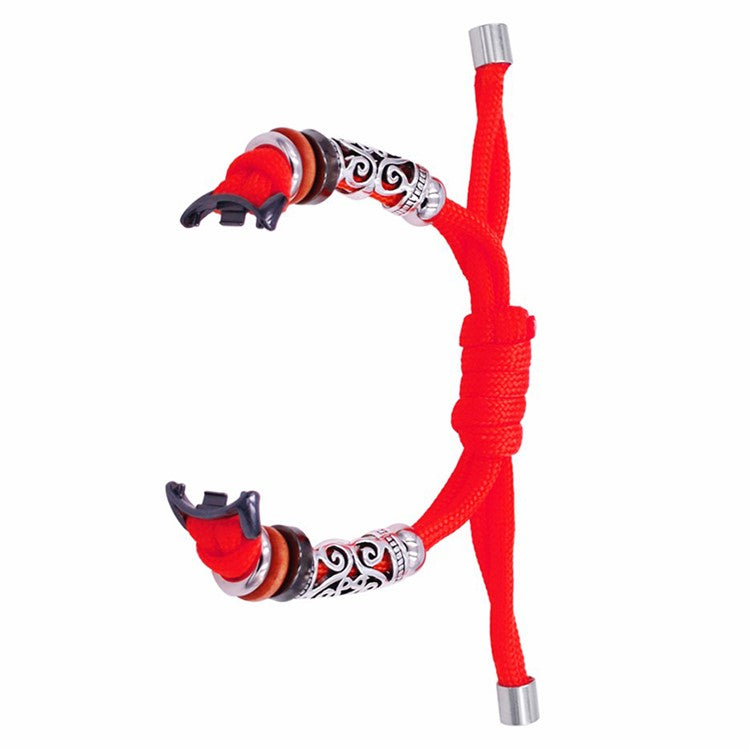 For Xiaomi Smart Band 9 NFC / 9 / 8 NFC / 8 Beads Braided Watch Strap Adjustable Wrist Band Bracelet - Red