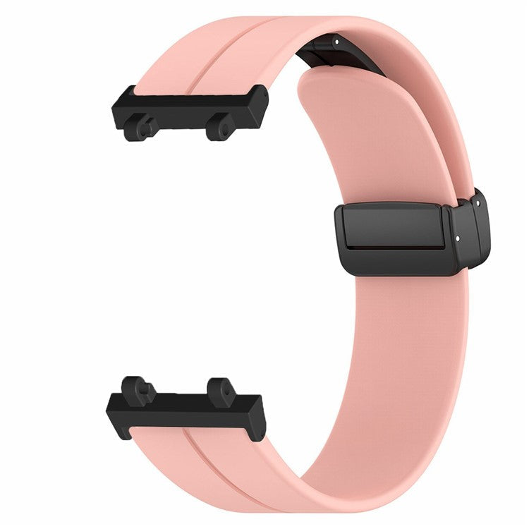 For Huami Amazfit T-Rex 2 Silicone Watch Band Magnetic Folding Buckle Wrist Strap - Pink