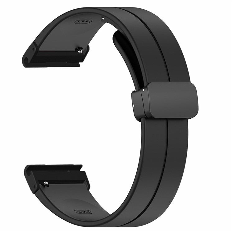 For Garmin Fenix 7X / 6X / 5X Watch Strap Magnetic Buckle Silicone Band with 26mm PC Connector - Black