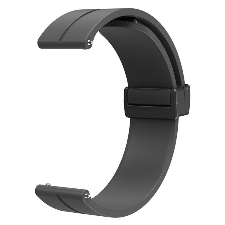 For Huami Amazfit GTR Mini / GTS 4 / 3 / 2 / Bip 3 Watch Band Magnetic Folding Buckle 20mm Silicone Strap - Black