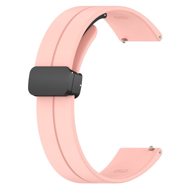 For Huami Amazfit GTR Mini / GTS 4 / 3 / 2 / Bip 3 Watch Band Magnetic Folding Buckle 20mm Silicone Strap - Pink