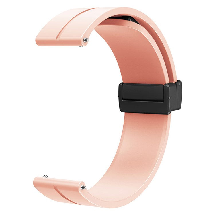 For Huami Amazfit GTR Mini / GTS 4 / 3 / 2 / Bip 3 Watch Band Magnetic Folding Buckle 20mm Silicone Strap - Pink