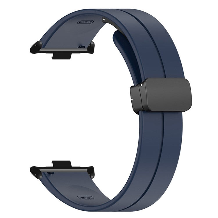 For Xiaomi Smart Band 8 Pro Silicone Watch Strap Wristband with Magnetic Folding Buckle - Midnight Blue