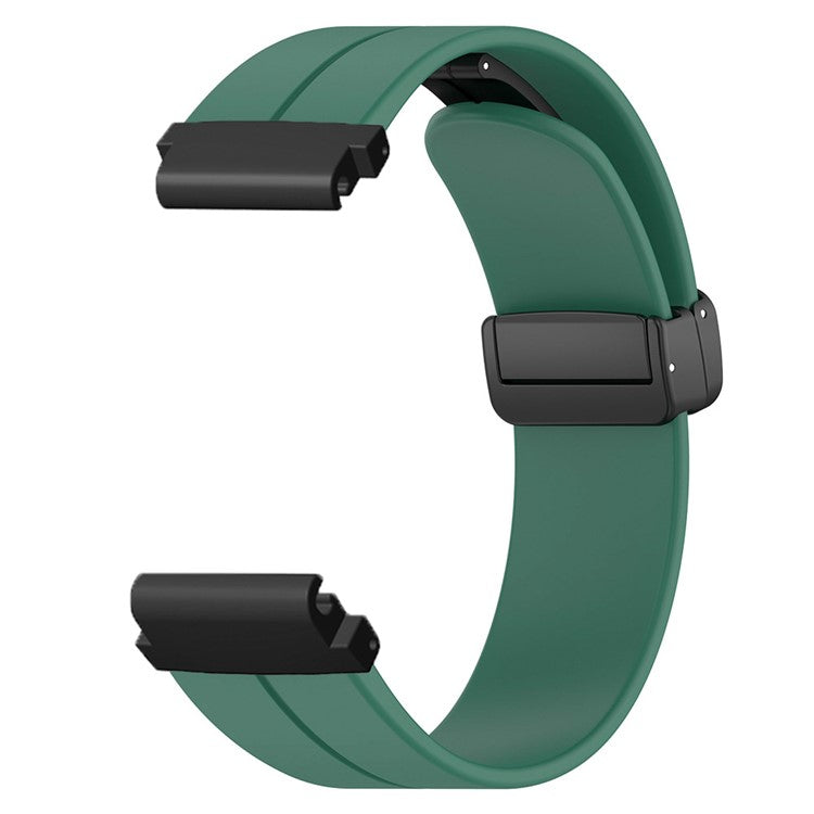 For Garmin Fenix 7 / 6 / 5 / Huami Amazfit Falcon Silicone Watch Band Magnetic Buckle Strap with 22mm PC Connector - Army Green