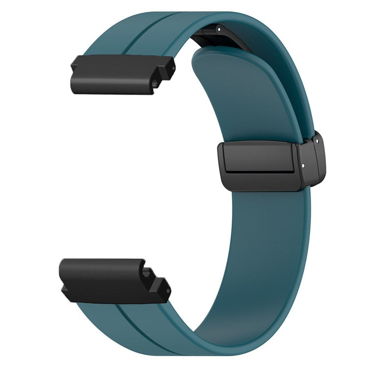 For Garmin Fenix 7 / 6 / 5 / Huami Amazfit Falcon Silicone Watch Band Magnetic Buckle Strap with 22mm PC Connector - Rock Cyan