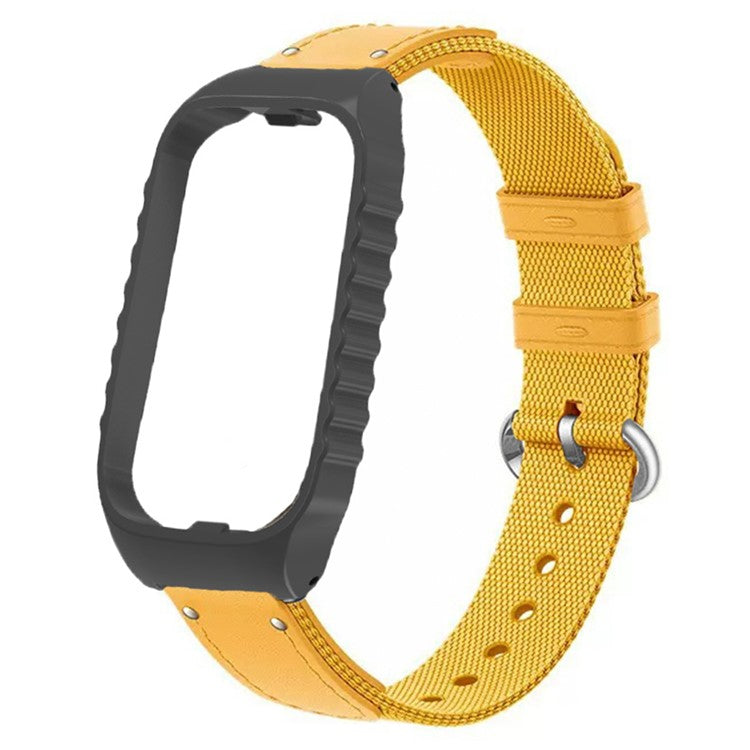 For Xiaomi Smart Band 8 Active / Redmi Smart Band 2 Strap Nylon Canvas Woven Watch Bands - Yellow