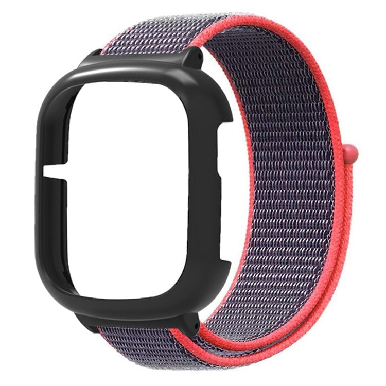 For Honor Watch 4 Strap Adjustable Nylon Sport Watch Bands with Watch Case - Bright Pink