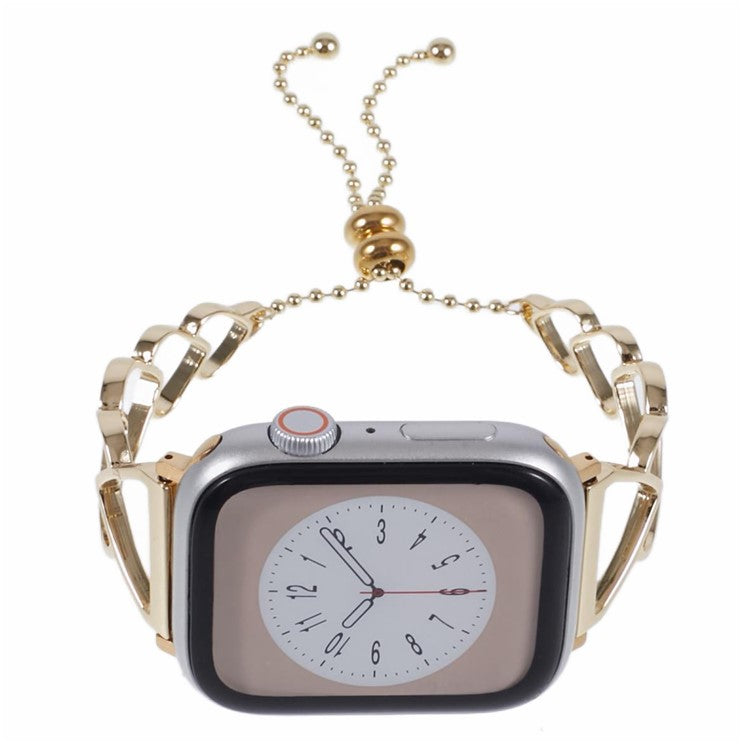 Watch Strap for Apple Watch Series 10 42mm / 9 8 7 41mm / SE (2023) SE (2022) SE 6 5 4 40mm / 3 2 1 38mm Heart Shape Steel Watch Band - Gold