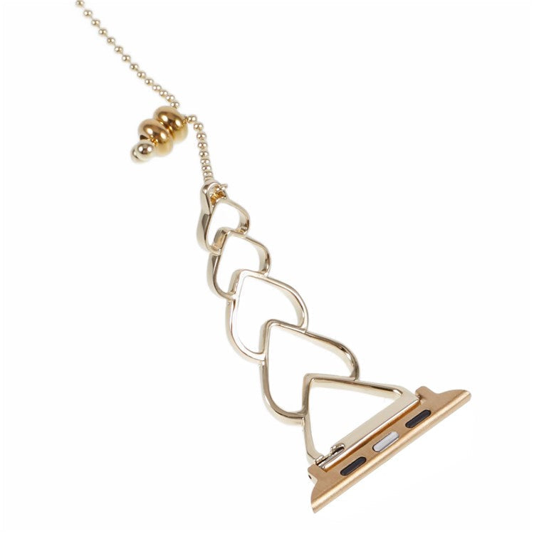 Watch Strap for Apple Watch Series 10 42mm / 9 8 7 41mm / SE (2023) SE (2022) SE 6 5 4 40mm / 3 2 1 38mm Heart Shape Steel Watch Band - Gold