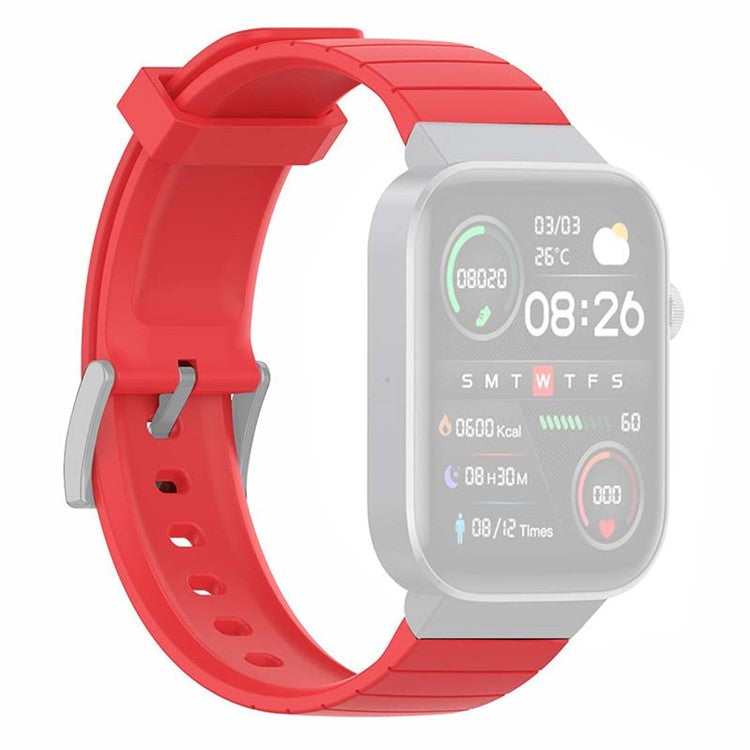 For Mibro Watch T1 Silicone Band Soft Replacement Watch Strap - Red