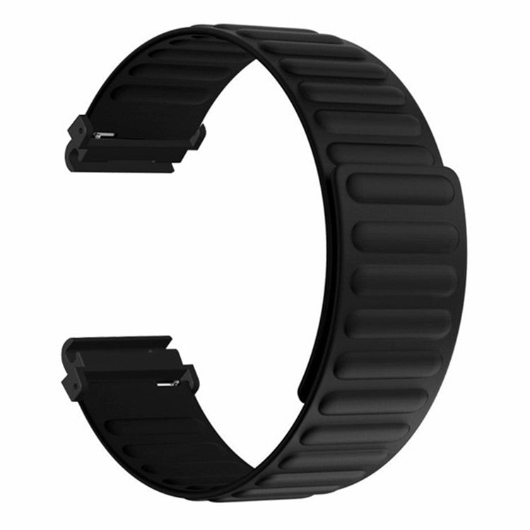 For Garmin Fenix 7S / 6S / 5S Watch Band Replacement Magnetic Silicone Strap with 20mm PC Connector - Black
