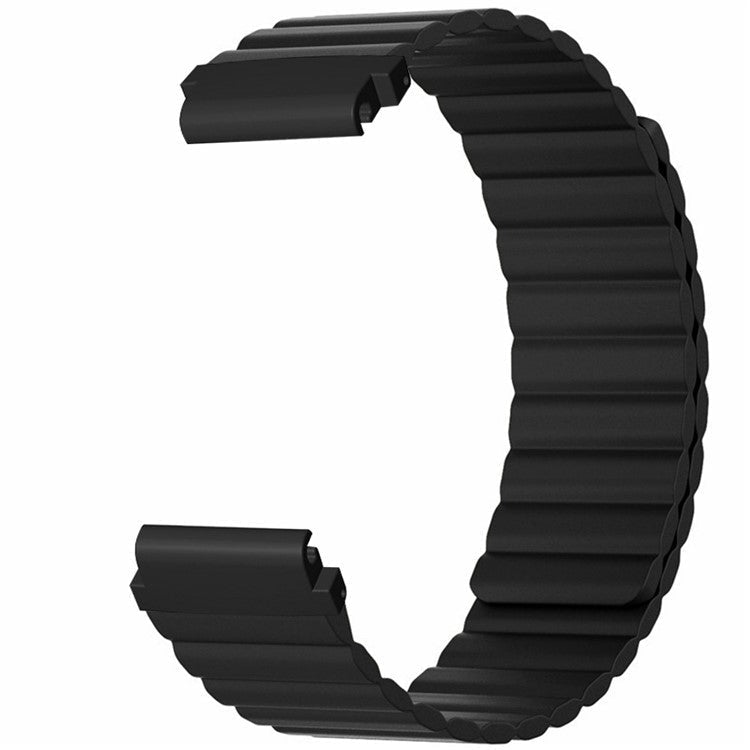 For Garmin Fenix 7S / 6S / 5S Watch Band Replacement Magnetic Silicone Strap with 20mm PC Connector - Black