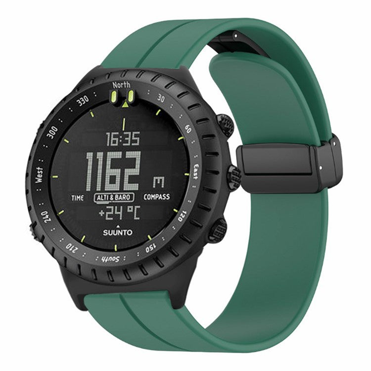 For Suunto Core Silicone Watch Bands Magnetic Buckle 22mm Strap Replacement - Army Green