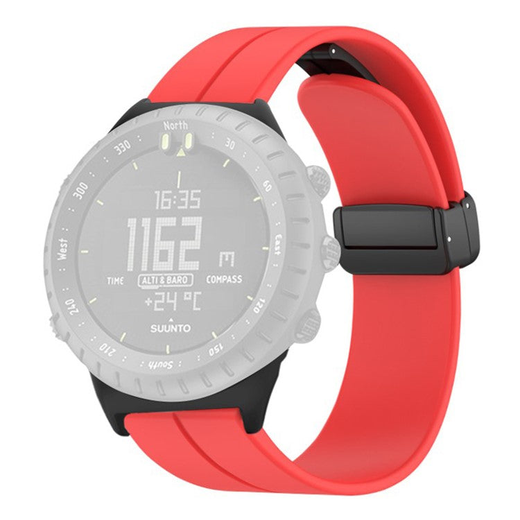 For Suunto Core Silicone Watch Bands Magnetic Buckle 22mm Strap Replacement - Red
