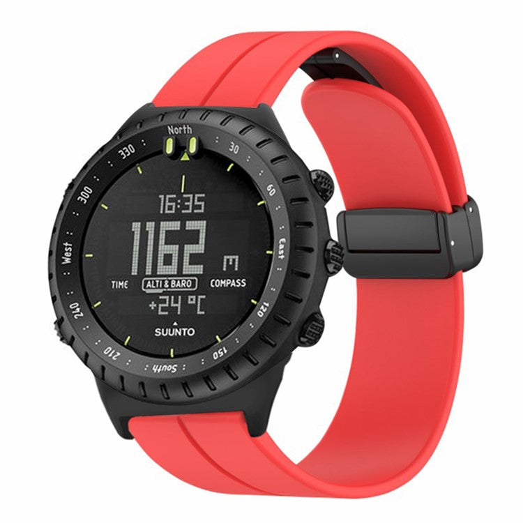 For Suunto Core Silicone Watch Bands Magnetic Buckle 22mm Strap Replacement - Red