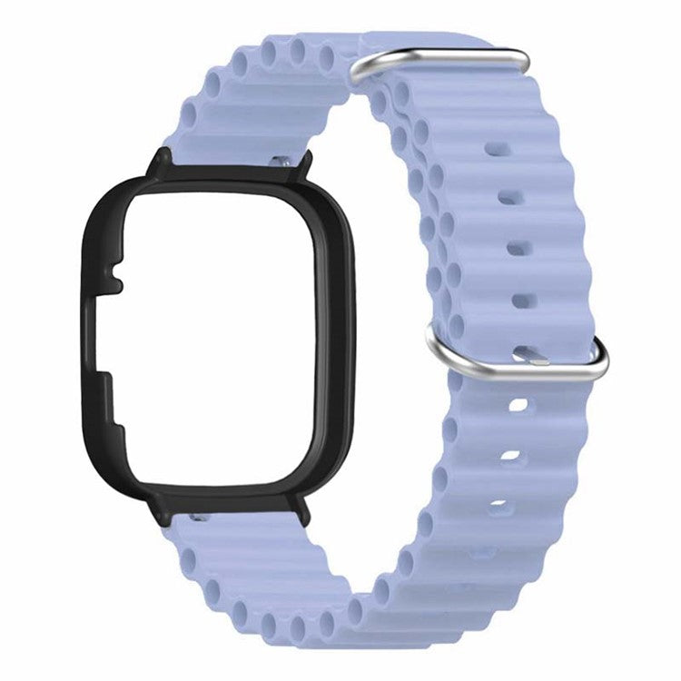 For Xiaomi Redmi Watch 3 Sport Bands Ocean Silicone Watch Strap with Case - Purple