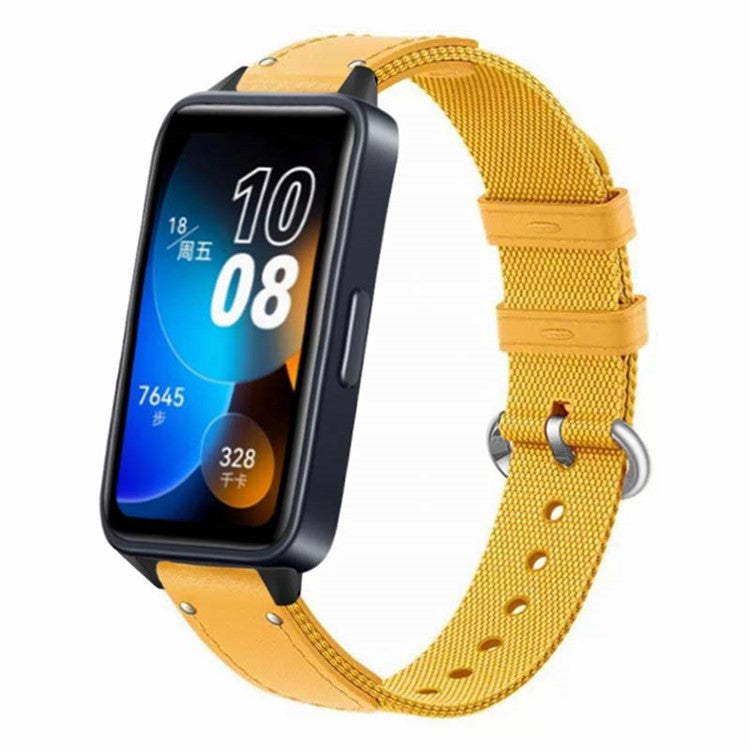 For Huawei Band 8 / Band 8 NFC / Band 9 / Band 9 NFC Replacement Watch Band Quick Release Nylon Watch Strap with Alloy Buckle - Yellow