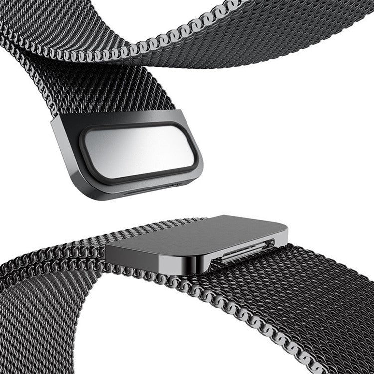 For Huami Amazfit Verge 2 (A1807) Magnetic Watch Band Metal Milanese Loop Wrist Strap - Black
