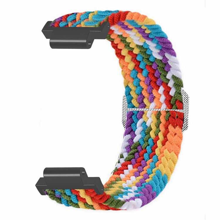 For Garmin Forerunner 220 / 230 / 235 / 735XT / 620 / 630 Watch Strap Stretchy Braided Nylon Band - Rainbow